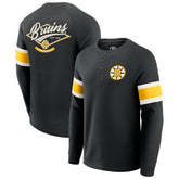 Boston Bruins Darius Rucker Collection by Fanatics Waffle-Knit Raglan Long Sleeve Henley T-Shirt - Black | US 202831300