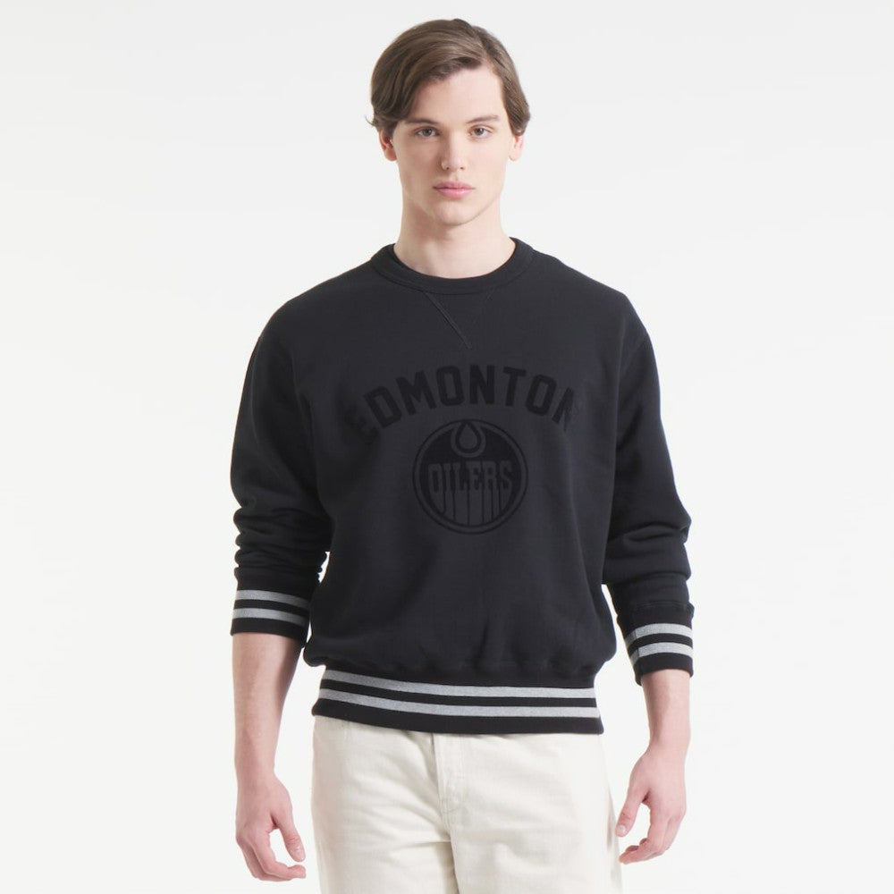 Edmonton Oilers Todd Snyder by Fanatics Relaxed Canadian Fleece Crew - Black | US 202846095