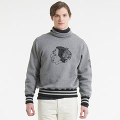 Chicago Blackhawks Todd Snyder by Fanatics Relaxed Canadian Fleece Turtleneck - Dark Heather Gray | US 202846140