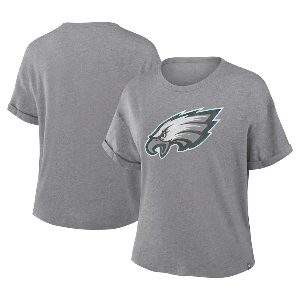 Philadelphia Eagles Women's Tribute Tri-Blend Boxy T-Shirt - Heather Gray T-shirts