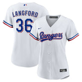 Wyatt Langford Texas Rangers Nike Women's Home Replica Jersey - White Jerseys