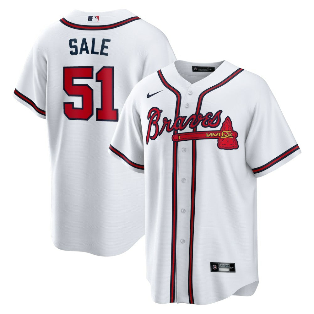 Chris Sale Atlanta Braves Nike Home Replica Jersey - White Jerseys