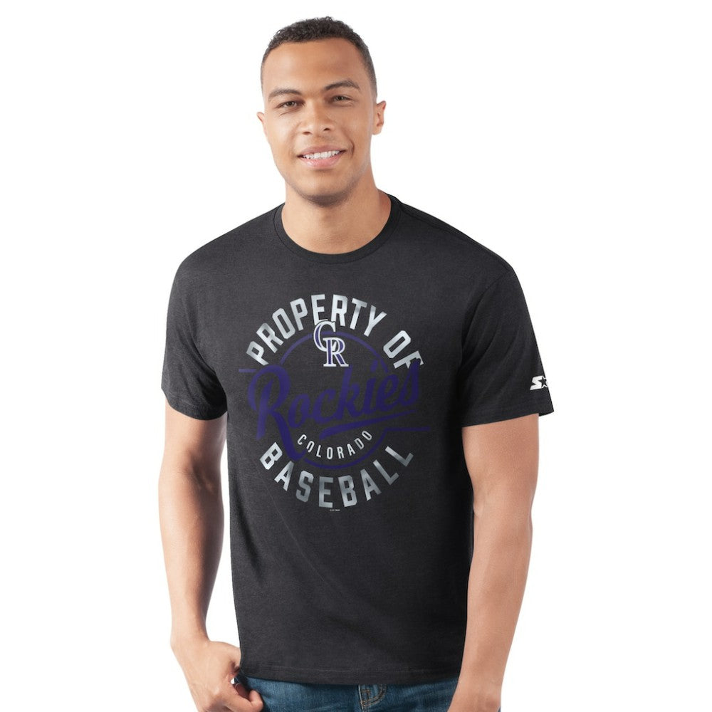 Colorado Rockies Starter Prime Time Property Of T-Shirt - Black T-shirts