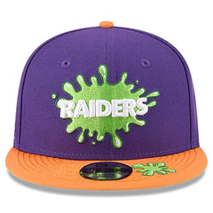 Las Vegas Raiders New Era Youth Nickelodeon Slime 9FIFTY Snapback Hat - Purple/Orange Hats