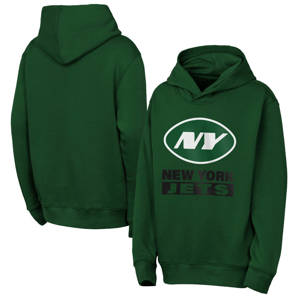 New York Jets Outerstuff Youth Back to Basics Hoodie - Green Hoodies