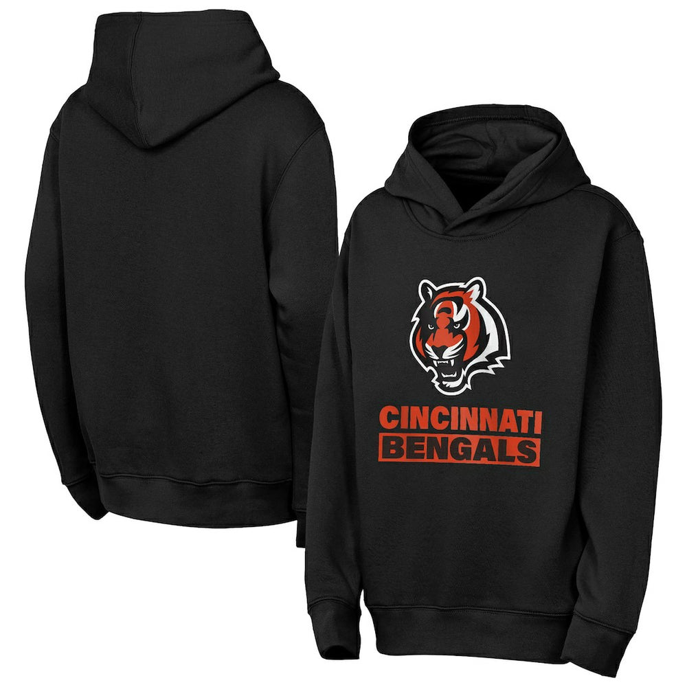 Cincinnati Bengals Outerstuff Youth Back to Basics Hoodie - Black Hoodies