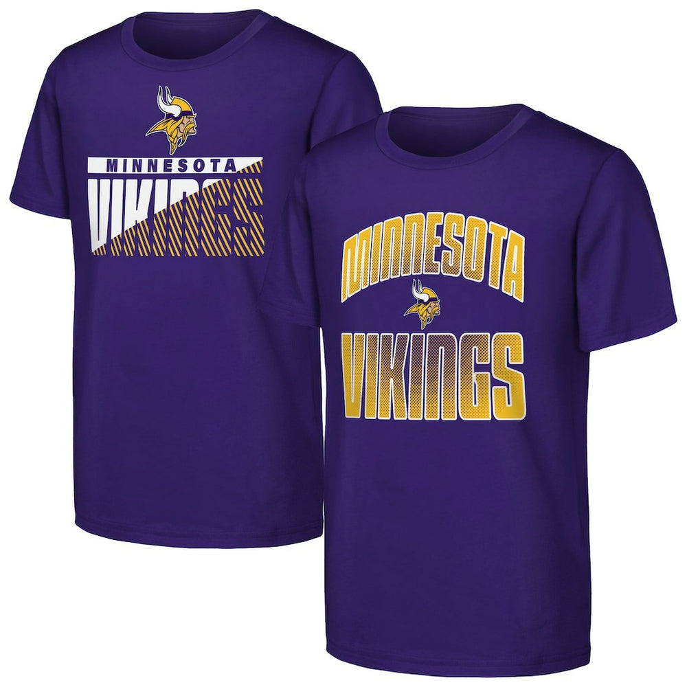 Minnesota Vikings Outerstuff Youth Never Quit 2-Pack T-Shirt Set - Purple T-shirts