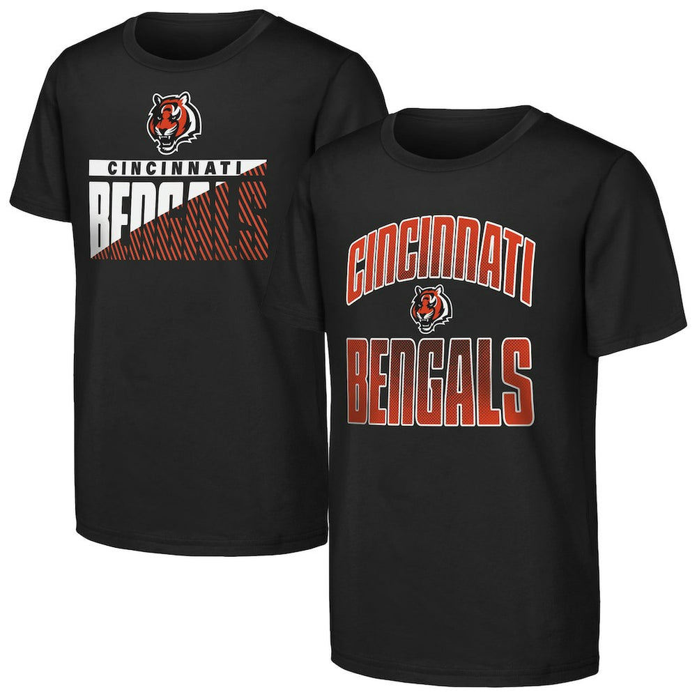 Cincinnati Bengals Outerstuff Youth Never Quit 2-Pack T-Shirt Set - Black T-shirts