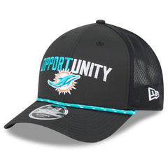 Miami Dolphins New Era 2025 Inspire Change 9FORTY M-Crown Adjustable Hat - Black Hats