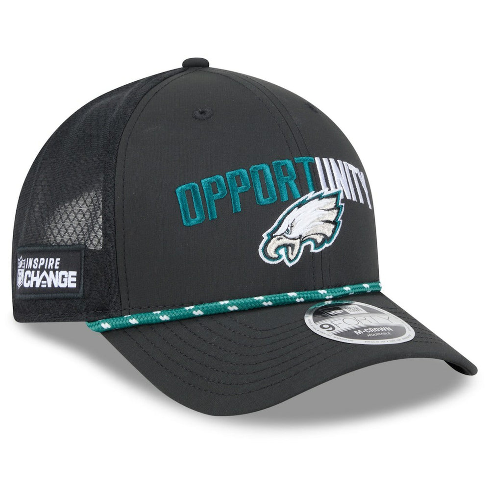 Philadelphia Eagles New Era 2025 Inspire Change 9FORTY M-Crown Adjustable Hat - Black Hats