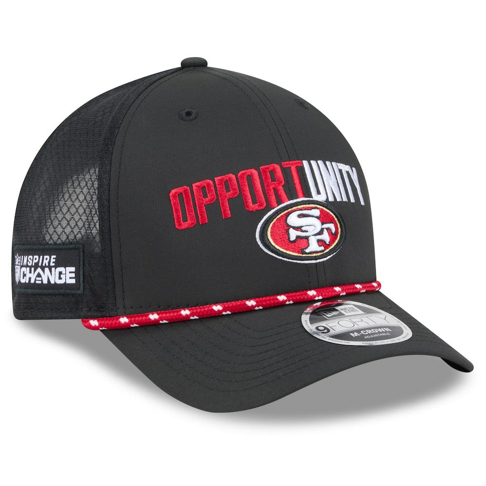 San Francisco 49ers New Era 2025 Inspire Change 9FORTY M-Crown Adjustable Hat - Black Hats