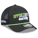 Seattle Seahawks New Era 2025 Inspire Change 9FORTY M-Crown Adjustable Hat - Black Hats