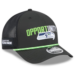 Seattle Seahawks New Era 2025 Inspire Change 9FORTY M-Crown Adjustable Hat - Black Hats
