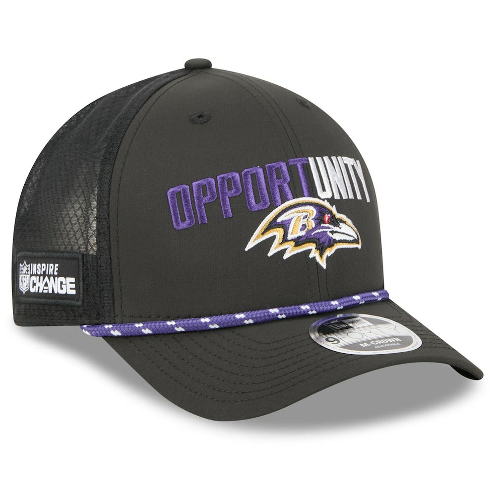 Baltimore Ravens New Era 2025 Inspire Change 9FORTY M-Crown Adjustable Hat - Black Hats