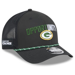 Green Bay Packers New Era 2025 Inspire Change 9FORTY M-Crown Adjustable Hat - Black Hats