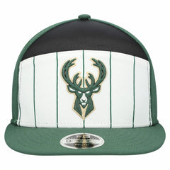 Milwaukee Bucks Youth 2025 NBA Tip Off Split Panel 9FIFTY Snapback Hat White/Hunter Green - New Era outlet