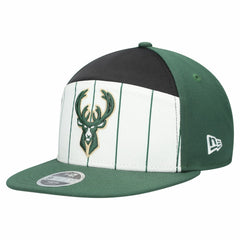 Milwaukee Bucks Youth 2025 NBA Tip Off Split Panel 9FIFTY Snapback Hat White/Hunter Green - New Era outlet