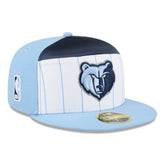Memphis Grizzlies 2025 NBA Tip Off Split Panel 59FIFTY Fitted Hat White/Light Blue - New Era