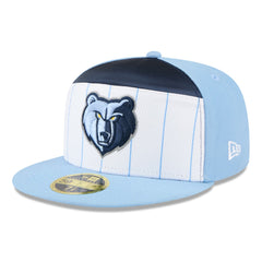 Memphis Grizzlies 2025 NBA Tip Off Split Panel 59FIFTY Fitted Hat White/Light Blue - New Era