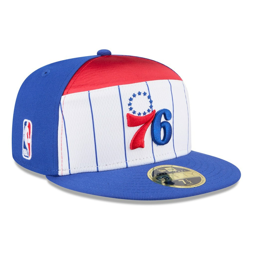 Philadelphia 76ers 2025 NBA Tip Off Split Panel 59FIFTY Fitted Hat White/Royal - New Era