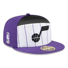 Utah Jazz 2025 NBA Tip Off Split Panel 59FIFTY Fitted Hat White/Purple - New Era