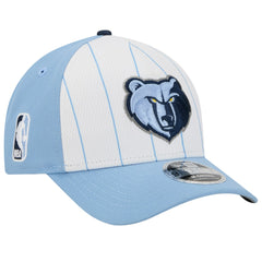 Memphis Grizzlies 2025 NBA Tip Off M-Crown A-Frame 9FORTY Adjustable Hat White/Light Blue - New Era