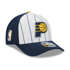 Indiana Pacers 2025 NBA Tip Off M-Crown A-Frame 9FORTY Adjustable Hat White/Navy - New Era