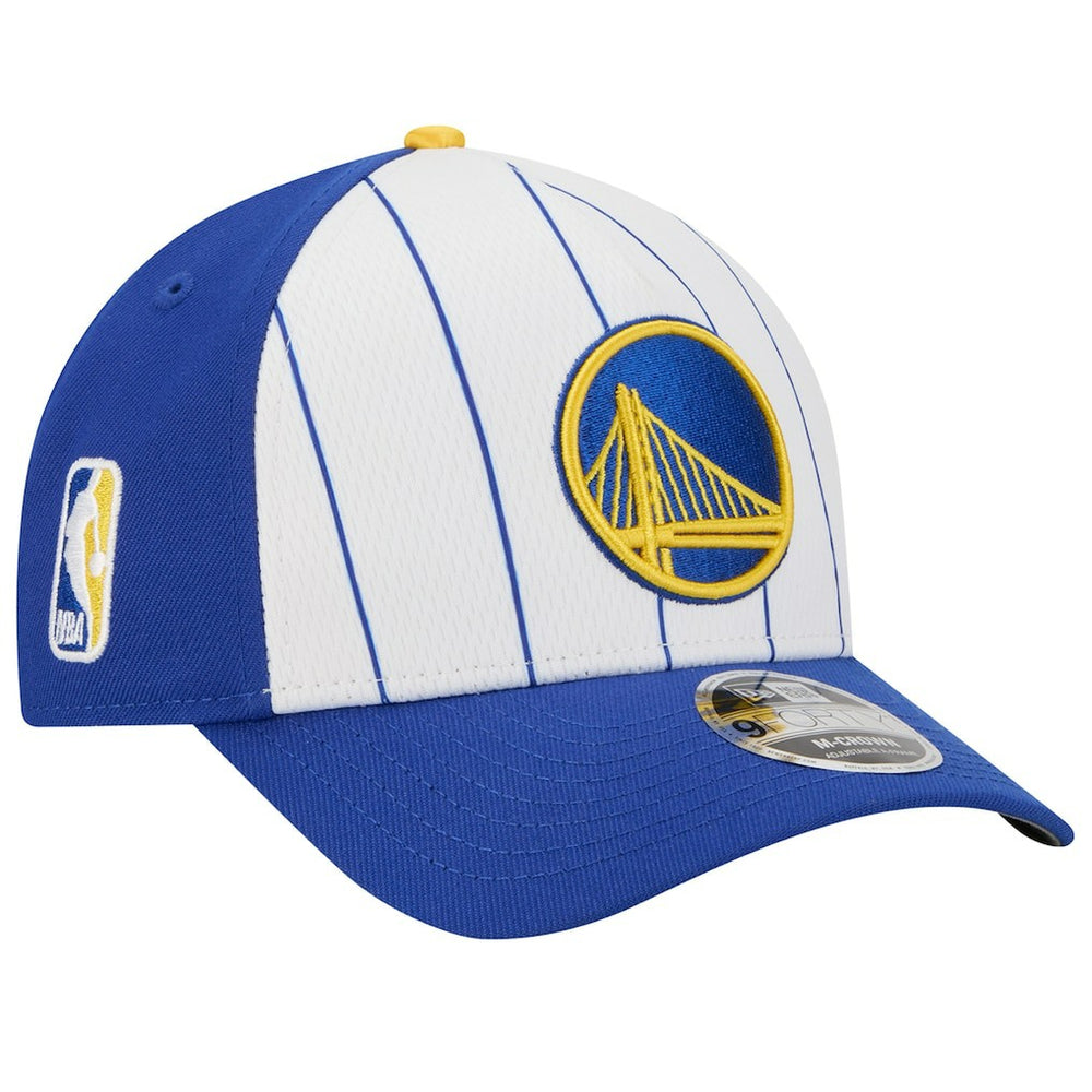 Golden State Warriors 2025 NBA Tip Off M-Crown A-Frame 9FORTY Adjustable Hat White/Royal - New Era