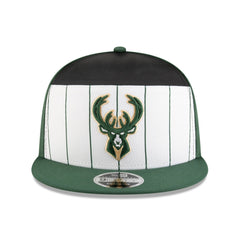 Milwaukee Bucks 2025 NBA Tip Off Split Panel 9FIFTY Snapback Hat White/Hunter Green - New Era