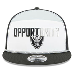 Las Vegas Raiders New Era 2025 Inspire Change Split Panel 9FIFTY Snapback Hat - White/Black Hats