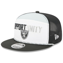 Las Vegas Raiders New Era 2025 Inspire Change Split Panel 9FIFTY Snapback Hat - White/Black Hats