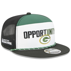 Green Bay Packers New Era 2025 Inspire Change Split Panel 9FIFTY Snapback Hat - White/Black Hats