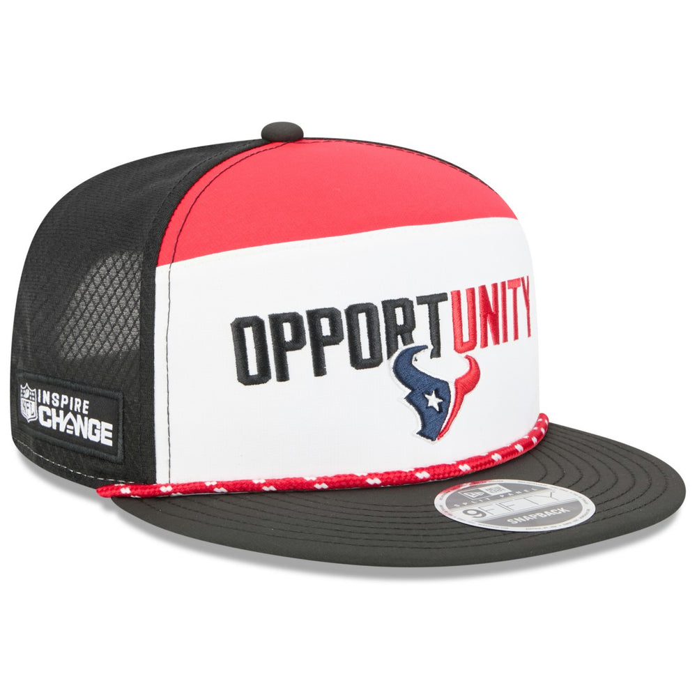 Houston Texans New Era 2025 Inspire Change Split Panel 9FIFTY Snapback Hat - White/Black Hats