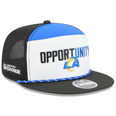 Los Angeles Rams New Era 2025 Inspire Change Split Panel 9FIFTY Snapback Hat - White/Black Hats