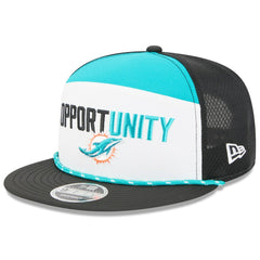 Miami Dolphins New Era 2025 Inspire Change Split Panel 9FIFTY Snapback Hat - White/Black Hats