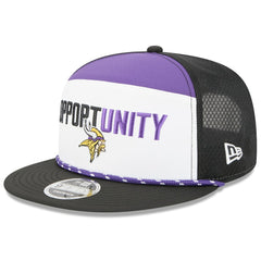 Minnesota Vikings New Era 2025 Inspire Change Split Panel 9FIFTY Snapback Hat - White/Black Hats