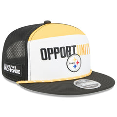 Pittsburgh Steelers New Era 2025 Inspire Change Split Panel 9FIFTY Snapback Hat - White/Black Hats