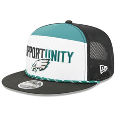 Philadelphia Eagles New Era 2025 Inspire Change Split Panel 9FIFTY Snapback Hat - White/Black Hats