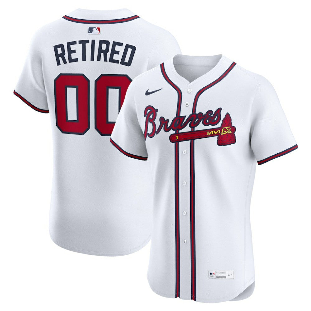 Atlanta Braves Nike Home Elite Pick-A-Player Retired Roster Jersey - White Jerseys