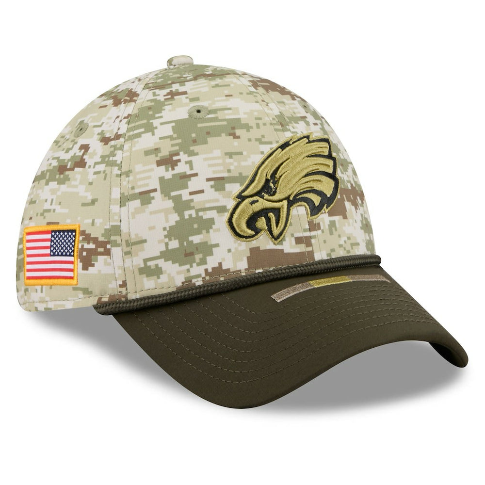 Philadelphia Eagles New Era 2025 Salute to Service 39THIRTY Flex Hat - Camo Hats