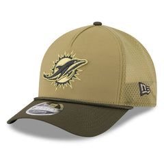 Miami Dolphins New Era Youth 2025 Salute to Service 9FORTY A-Frame Adjustable Hat - Green/Dark Green Hats