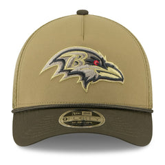 Baltimore Ravens New Era Youth 2025 Salute to Service 9FORTY A-Frame Adjustable Hat - Green/Dark Green Hats