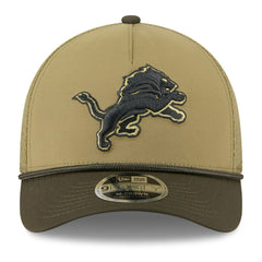 Detroit Lions New Era Youth 2025 Salute to Service 9FORTY A-Frame Adjustable Hat - Green/Dark Green Hats