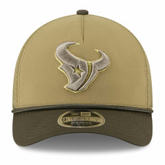 Houston Texans New Era Youth 2025 Salute to Service 9FORTY A-Frame Adjustable Hat - Green/Dark Green Hats