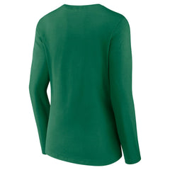 Philadelphia Eagles Women's Super Bowl LIX Champions Retro Logo Long Sleeve V-Neck T-Shirt - Kelly Green T-shirts