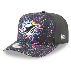 Miami Dolphins New Era 2025 NFL Crucial Catch A-Frame 9FIFTY Snapback Hat - Black Hats