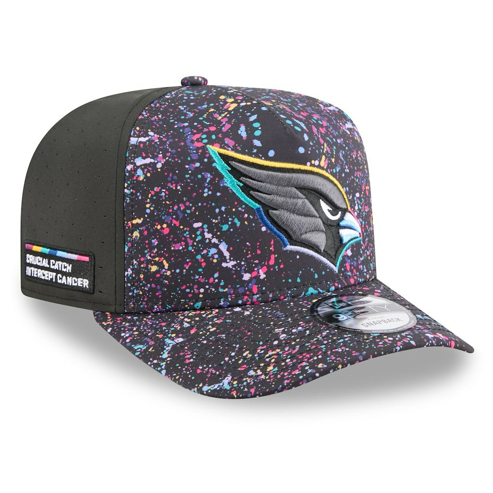 Arizona Cardinals New Era 2025 NFL Crucial Catch A-Frame 9FIFTY Snapback Hat - Black Hats