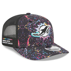 Miami Dolphins New Era 2025 NFL Crucial Catch 9SEVENTY Adjustable Hat - Black Hats