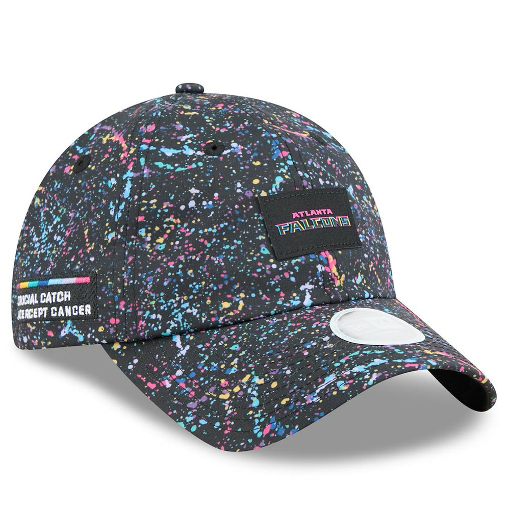 Atlanta Falcons New Era Women's 2025 NFL Crucial Catch Pony Tail Adjustable Hat - Black Hats