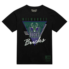 Milwaukee Bucks Worldwide Collection Tri-Logo T-Shirt Black - Mitchell & Ness